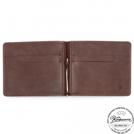 Кожаный зажим для денег "Бремен" (коричневый)